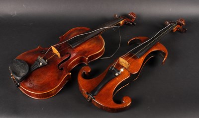 Lot 104 - Two interesting early violins, one bearing a...