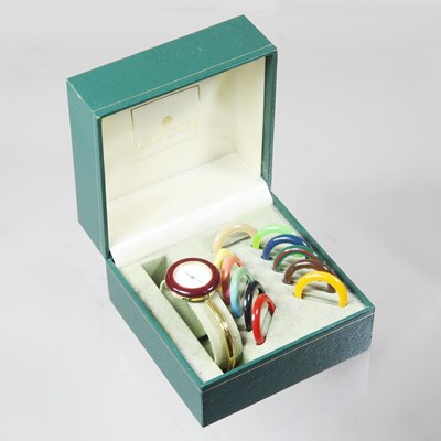 Lot 67 - A 1980's Gucci ladies dress wristwatch, with a...