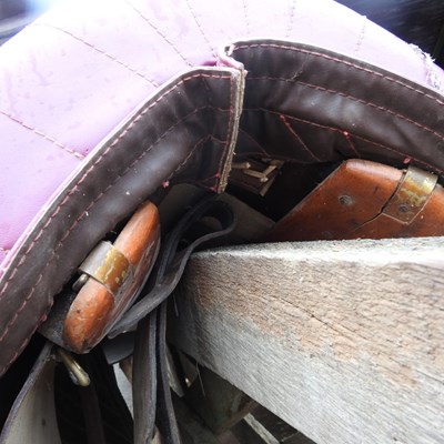 Lot 402 - Two 16th century replica horse saddles