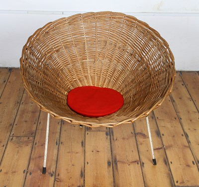 Lot 412 - A 1950s Terence Conran wicker C8 cone chair,...