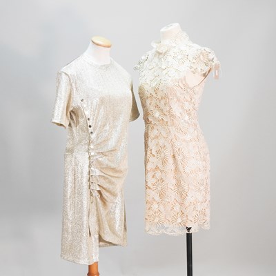 Lot 189 - A Paco Rabanne metallic ruched asymmetric mini...