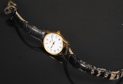 Lot 75 - A ladies Longines quartz wristwatch.