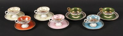 Lot 138 - A pair of continental porcelain tea cups and...