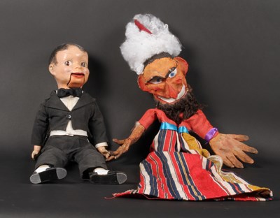 Lot 554 - A vintage ventriloquist dummy, with a puppet (2)