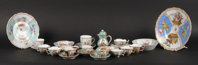 Lot 144 - A collection of Dresden porcelain tea wares,...
