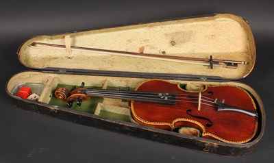 Lot 103 - A violin, having mother of pearl inlay,...