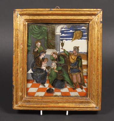 Lot 93 - A 17th German reverse painting on glass of the...
