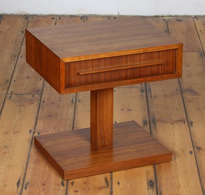 Lot 415 - A Heals walnut pedestal bedside table