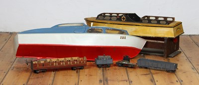 Lot 527 - Two vintage model boats