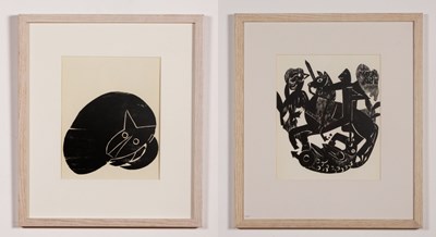 Lot 357 - After Hap Grieshaber, two monochrome prints