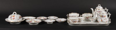 Lot 142 - A continental floral porcelain tea and coffee set