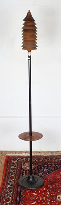 Lot 731 - A painted metal standard sun lamp, with copper...