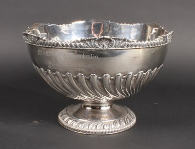 Lot 7 - An Edwardian silver rose bowl, of circular...