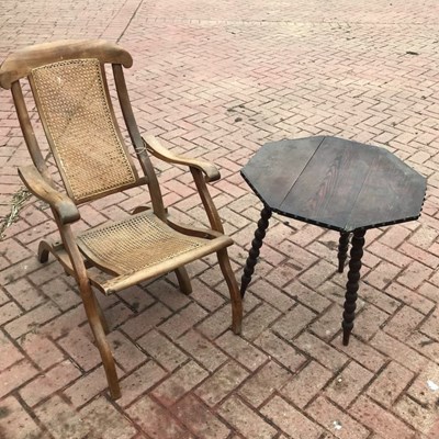 Lot 38 - A 19th century folding deck chair