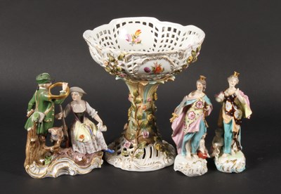 Lot 176 - A Meissen porcelain figure group of a huntsman...