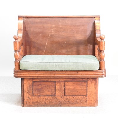 Lot 288 - An antique oak settle, with a cushion seat