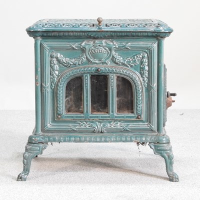 Lot 178 - A French enamelled log burning stove
