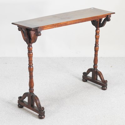 Lot 225 - An Edwardian narrow side table, on turned...