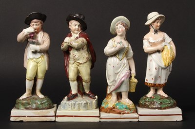Lot 125 - A set of Staffordshire pearlware figures,...