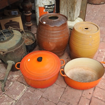 Lot 412 - A 19th century salt glazed stoneware barrel