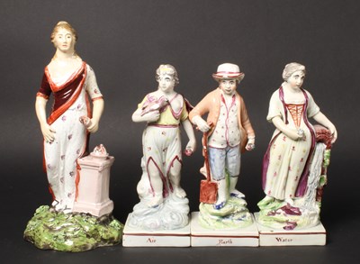 Lot 128 - A rare Staffordshire group, depicting Air,...