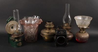 Lot 730 - A 1943 railway lantern, together with a...