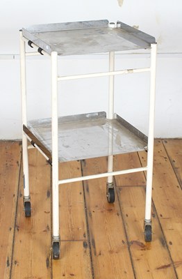 Lot 446 - An vintage aluminium hospital trolley