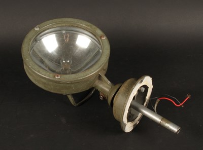 Lot 756 - A military green painted electric search light