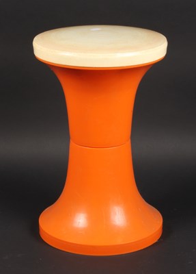 Lot 393 - An orange and white plastic VW camper van stool