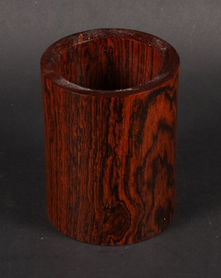 Lot 204 - A Chinese hardwood brush pot, of cylindrical...