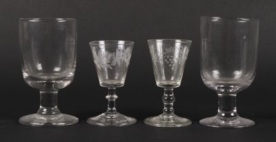 Lot 141 - Two 19th century glass rummers, largest h.14cm,...