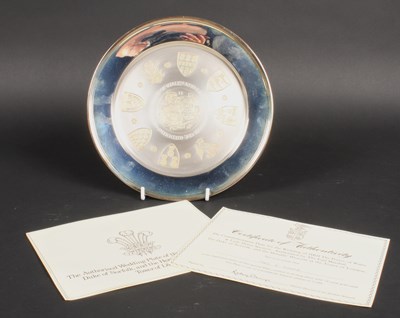 Lot 17 - An Elizabeth II silver commemorative plate,...