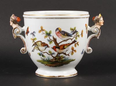 Lot 181 - A Dresden porcelain jardiniere, decorated with...
