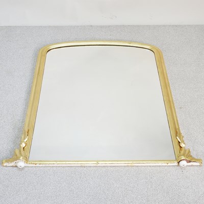 Lot 141 - An early 20th century gilt framed overmantel...