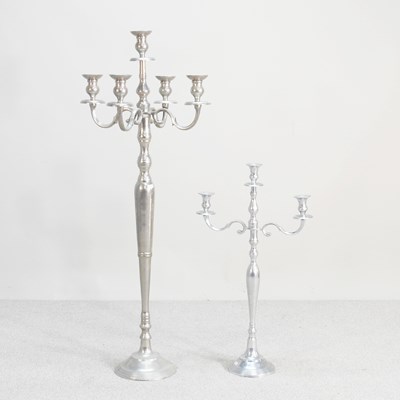Lot 252 - A metal floor standing candelabra, 124cm high,...