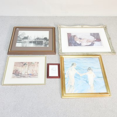 Lot 357 - William Russell Flint, 1880-1969, reclining...