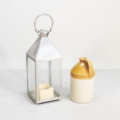 Lot 352 - A modern stainless steel garden lantern, 87cm...