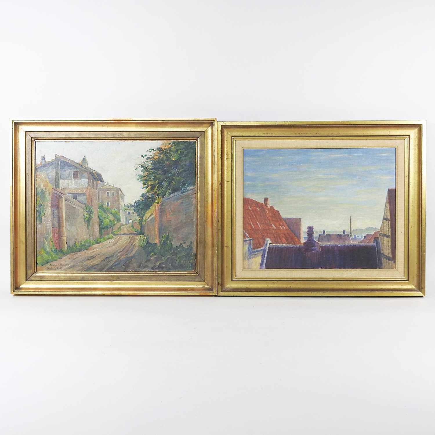 Lot 513 - J Rhoda, 20th century, Roma 1913, signed oil