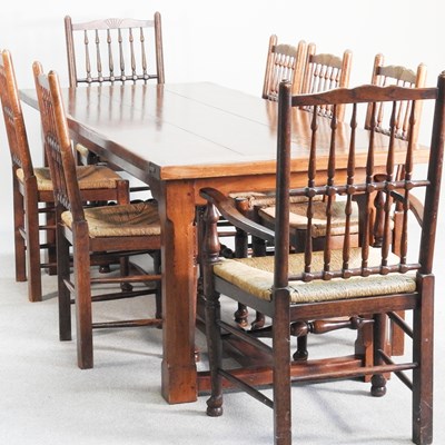 Lot 425 - A 17th century style cherrywood refectory...