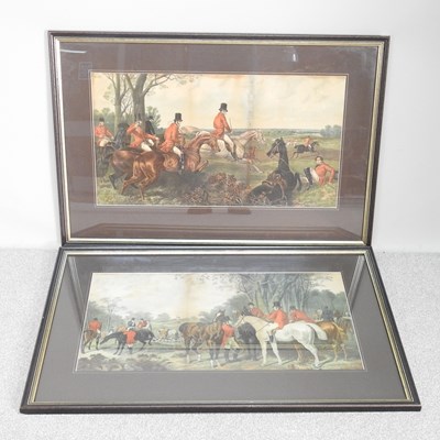 Lot 462 - After Herring, a pair of hunting prints, each...