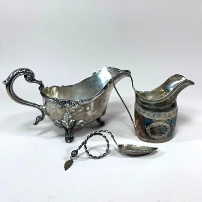Lot 341 - A Victorian silver helmet shaped sauce boat,...