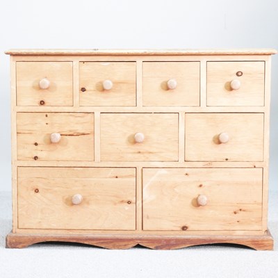 Lot 431 - A small stripped pine merchants' chest,...