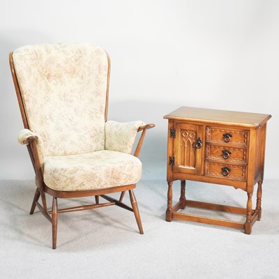 Lot 278 - A 1970's Ercol spindle back armchair, together...