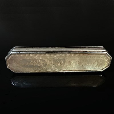 Lot 75 - A 19th century silver and mother of pearl box,...