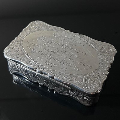 Lot 232 - A Victorian silver snuff box, of waisted...