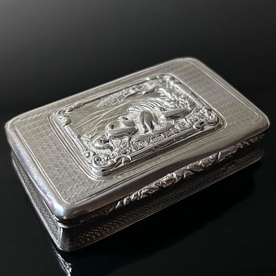Lot 217 - A George IV silver snuff box, of rectangular...