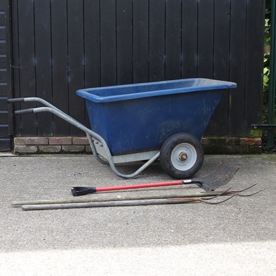 Lot 337 - A large blue plastic wheelbarrow