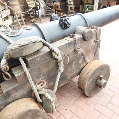 Lot 61 - A pair of large replica Tudor ships cannons