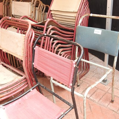 Lot 75 - Fifteen various stacking metal chairs