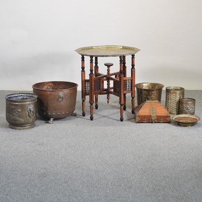 Lot 706 - A hammered copper circular log bin